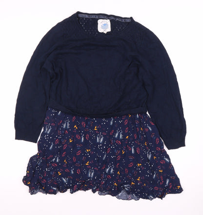 Faithful & True Women's Blue Floral Long Sleeve Dress
