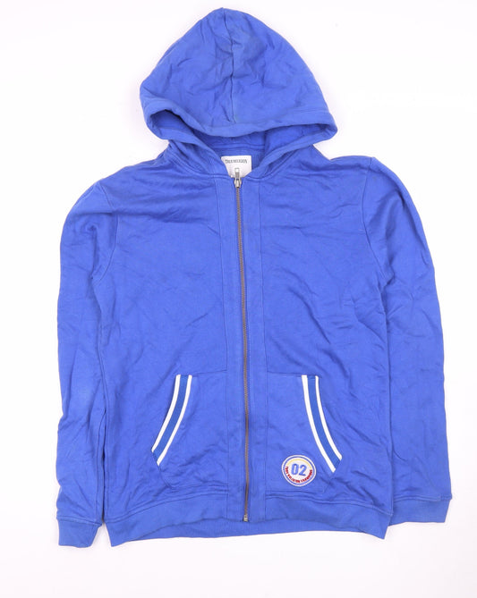 True Religion Men's Blue Full Zip Hoodie Large