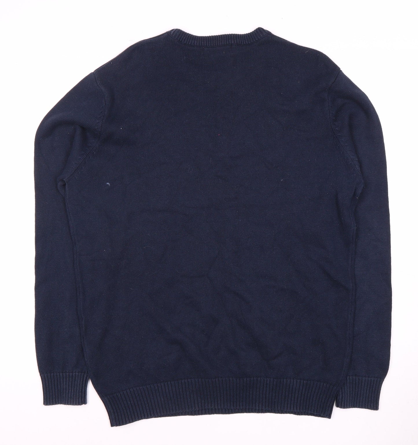 Maine Men's Blue Cotton Pullover Jumper Size M