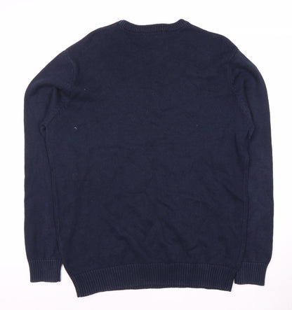 Maine Men's Blue Cotton Pullover Jumper Size M