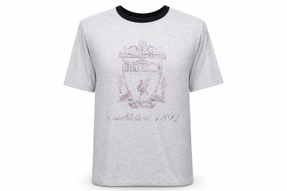 Front view of Liverpool FC Men's Grey Short Sleeve Pyjama Top L