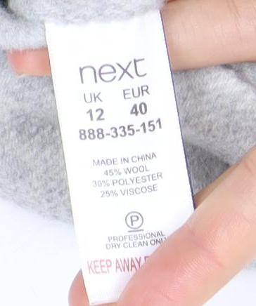 Womens UK Size 12 NEXT Grey Basic Coat