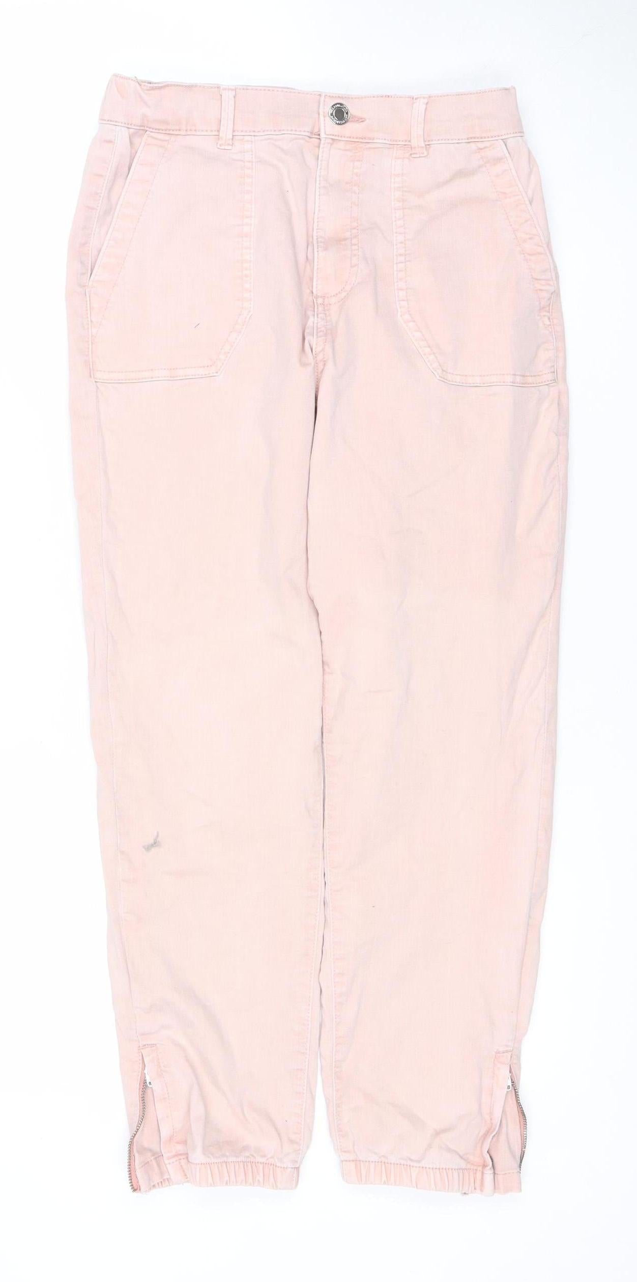 Womens UK Size 10 Marks and Spencer Regular Fit Cargo Pink Trousers