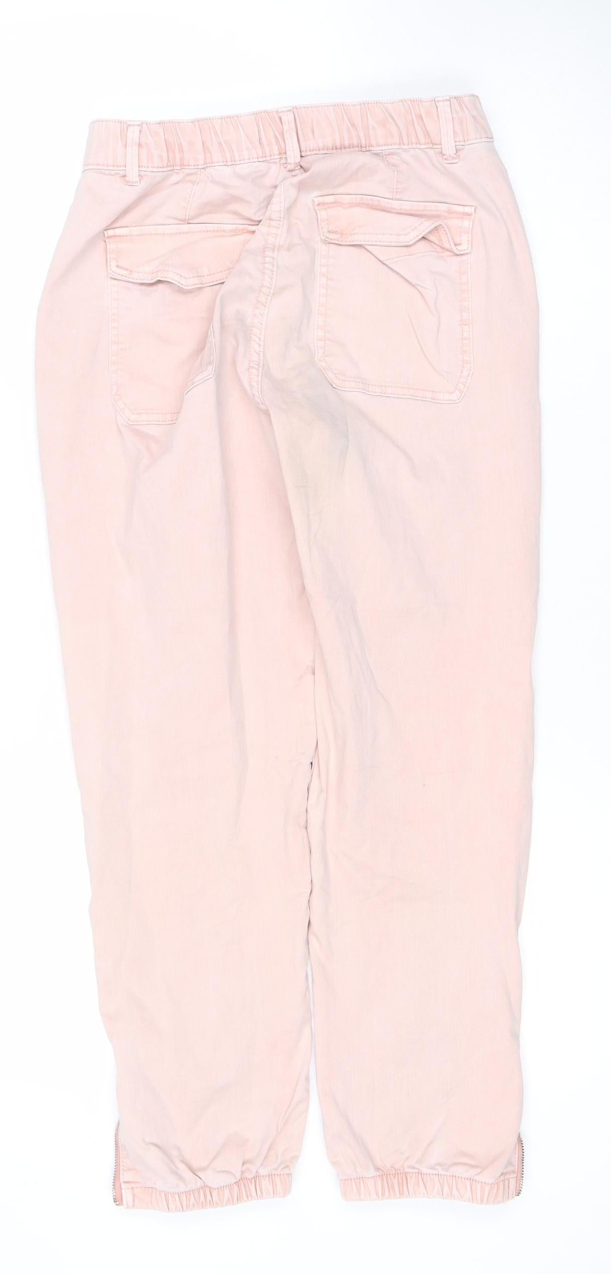 Womens UK Size 10 Marks and Spencer Regular Fit Cargo Pink Trousers
