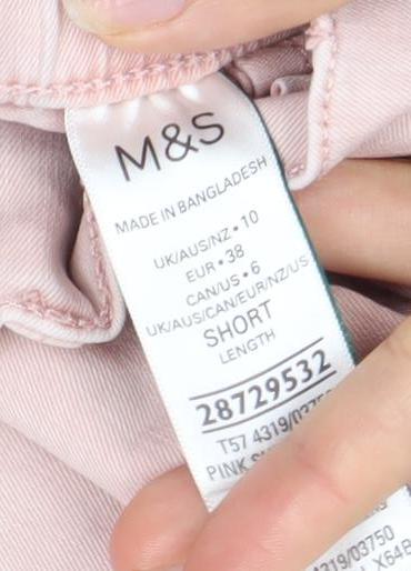 Womens UK Size 10 Marks and Spencer Regular Fit Cargo Pink Trousers