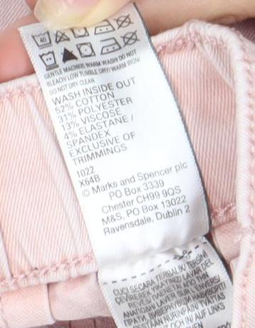 Womens UK Size 10 Marks and Spencer Regular Fit Cargo Pink Trousers