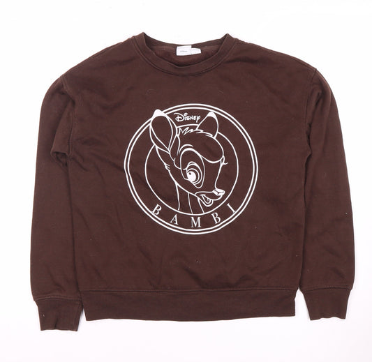 Front view of Disney Bambi Brown Sweatshirt, 2XS, Casual Winter