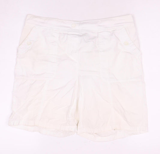 Bonmarché Women's White Casual Shorts Size 12