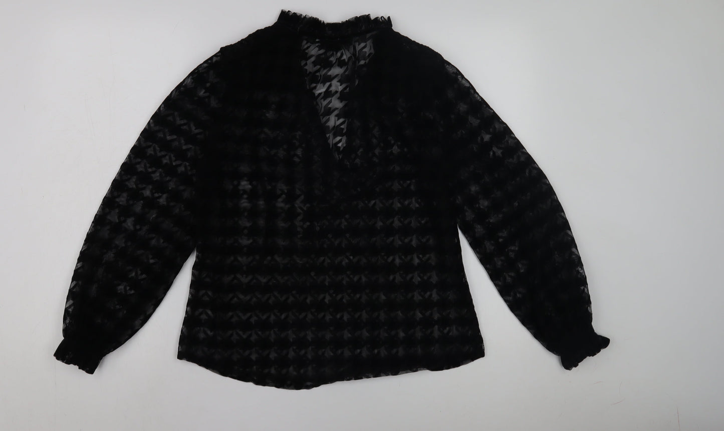 Womens UK Size 10 Zara Black Basic Blouse