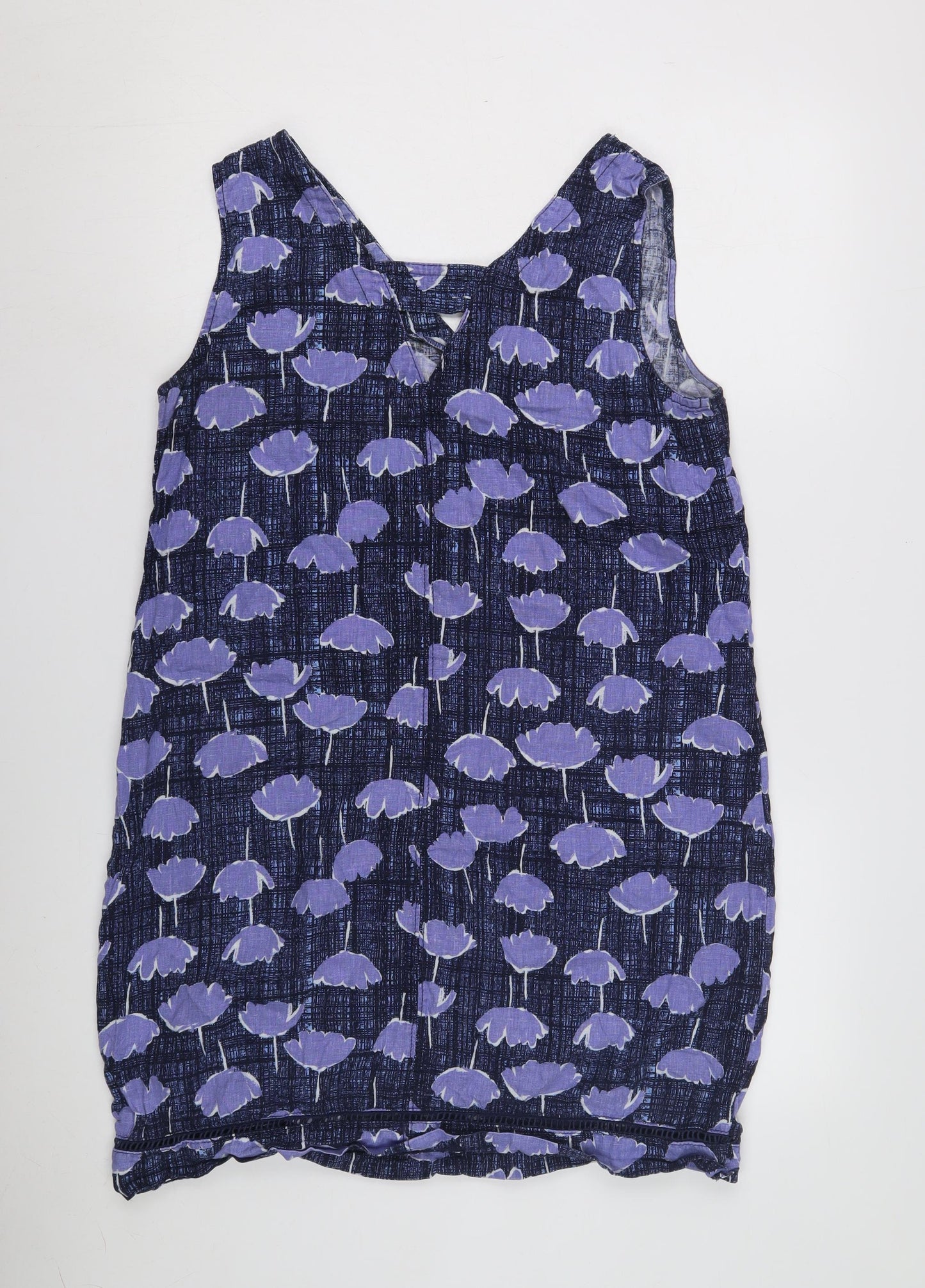 Next Women's Purple Floral Sleeveless V-Neck Dress