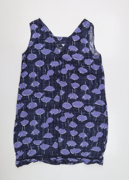 Next Women's Purple Floral Sleeveless V-Neck Dress
