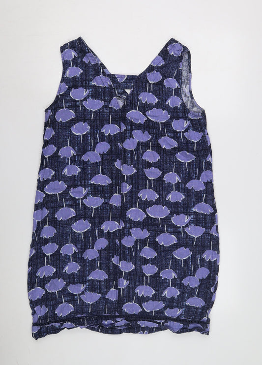 Next Women's Purple Floral Sleeveless V-Neck Dress