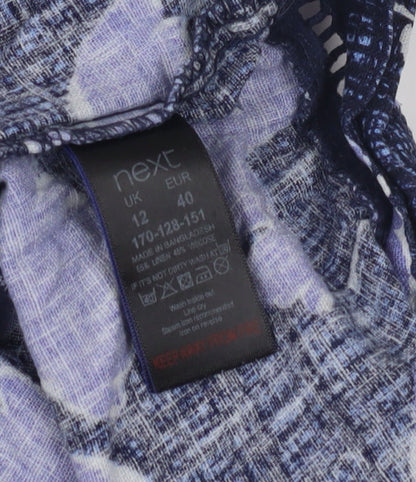 Next Women's Purple Floral Sleeveless V-Neck Dress