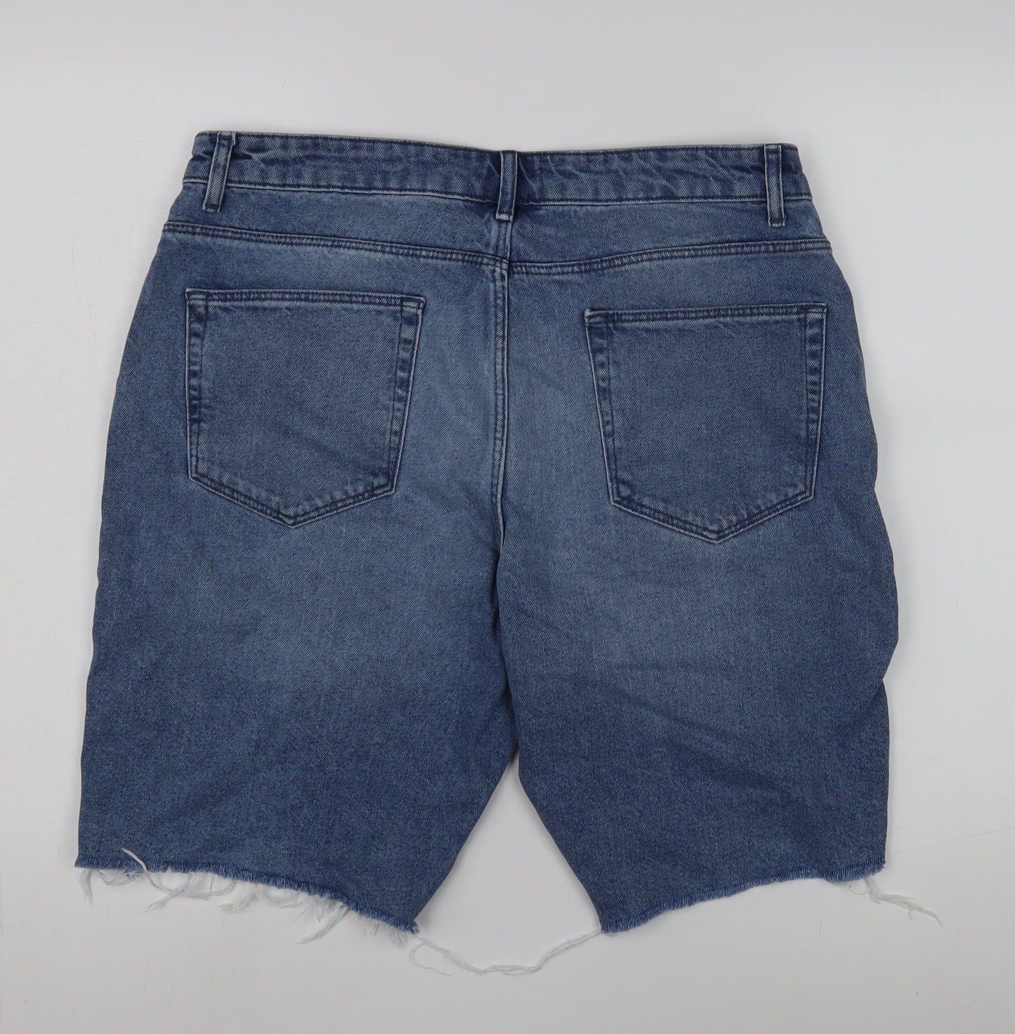 ASOS Design Men's Blue Denim Distressed Shorts Size 34