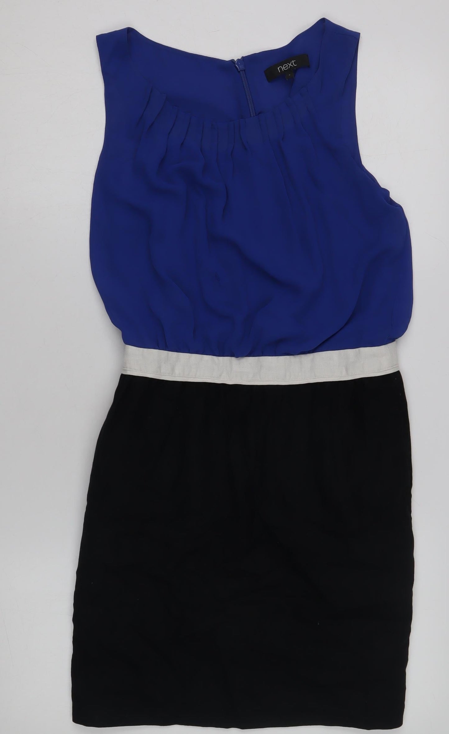 Next Women's Blue Colourblock Sleeveless Dress Size 12