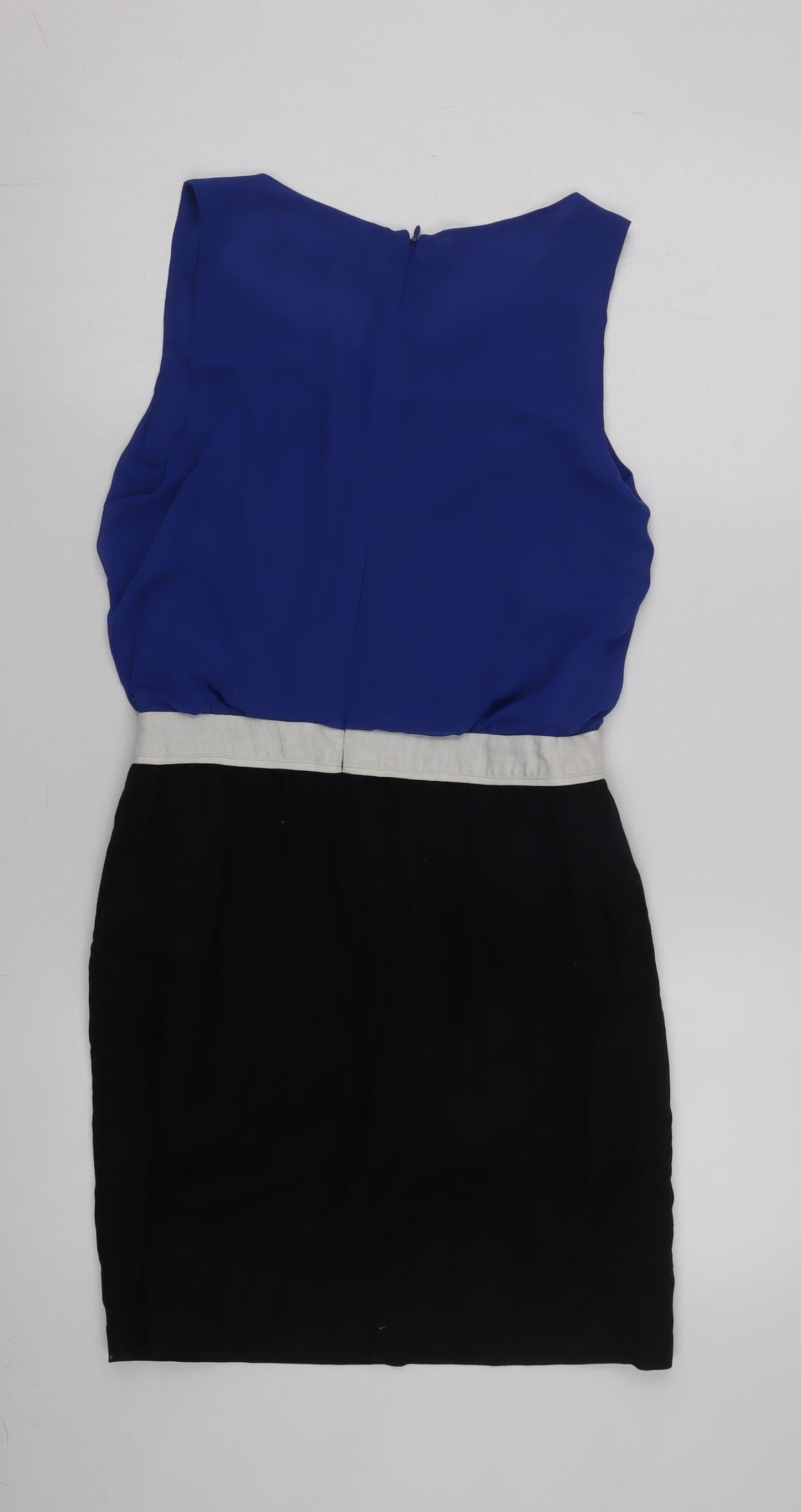 Next Women's Blue Colourblock Sleeveless Dress Size 12
