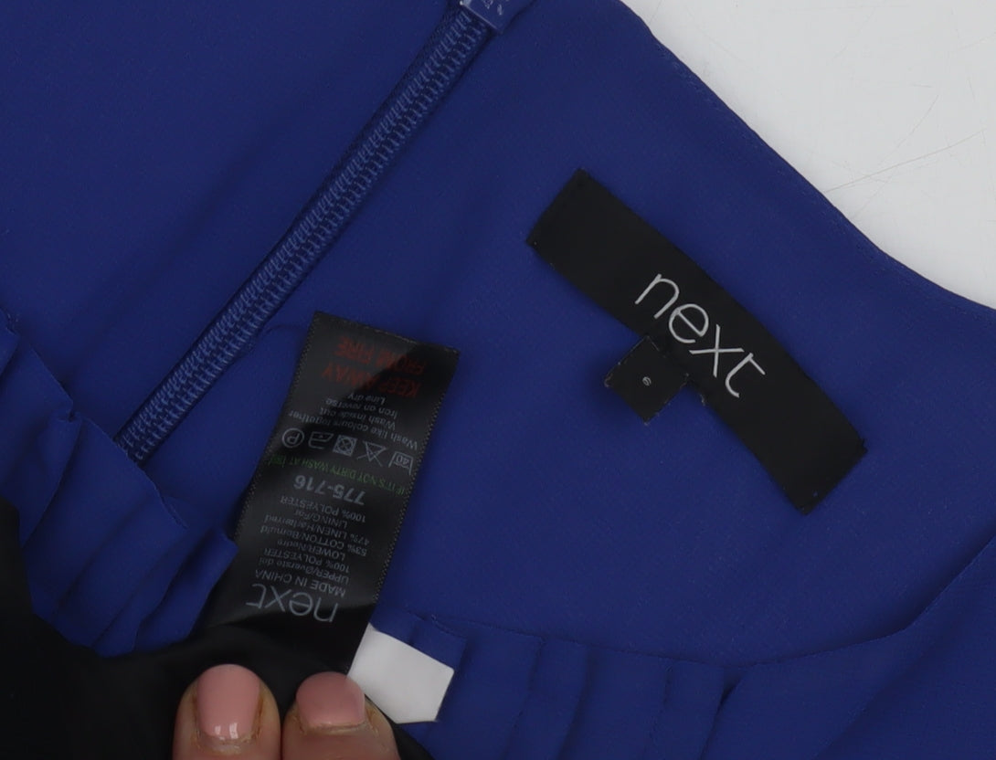 Next Women's Blue Colourblock Sleeveless Dress Size 12