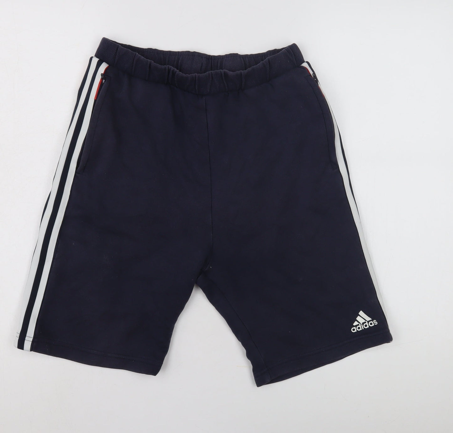 Adidas Boys Blue Athletic Shorts 16Y Elastic Waist