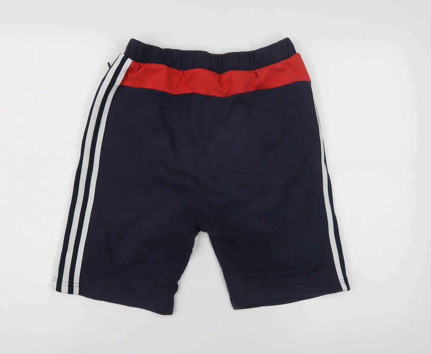 Adidas Boys Blue Athletic Shorts 16Y Elastic Waist