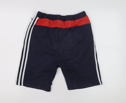 Adidas Boys Blue Athletic Shorts 16Y Elastic Waist