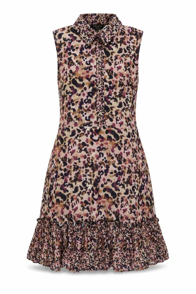 Lipsy Women's Multicoloured Animal Print Collared Shirt Dress Size 10