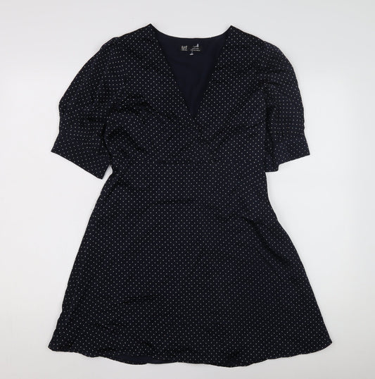 Zara Women's Blue Polka Dot A-Line Dress S