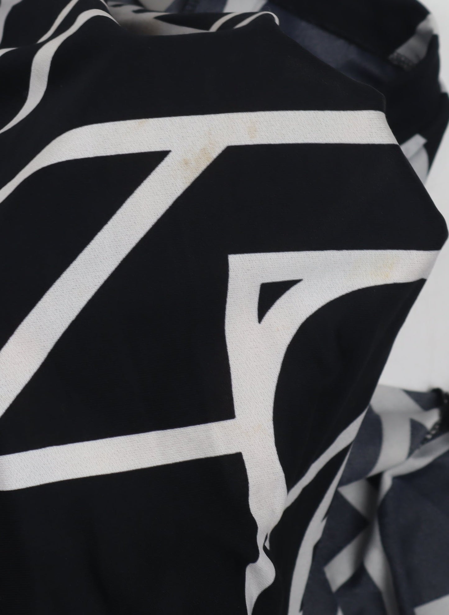 ASOS Women's Black A-Line Geometric Midi Skirt, Size 12