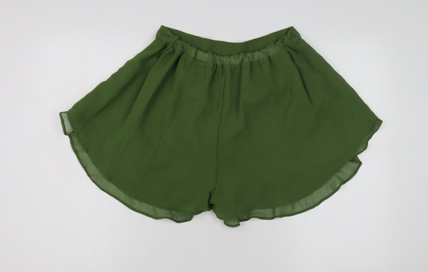 PrettyLittleThing Women's Green Ruffle Shorts Size 12
