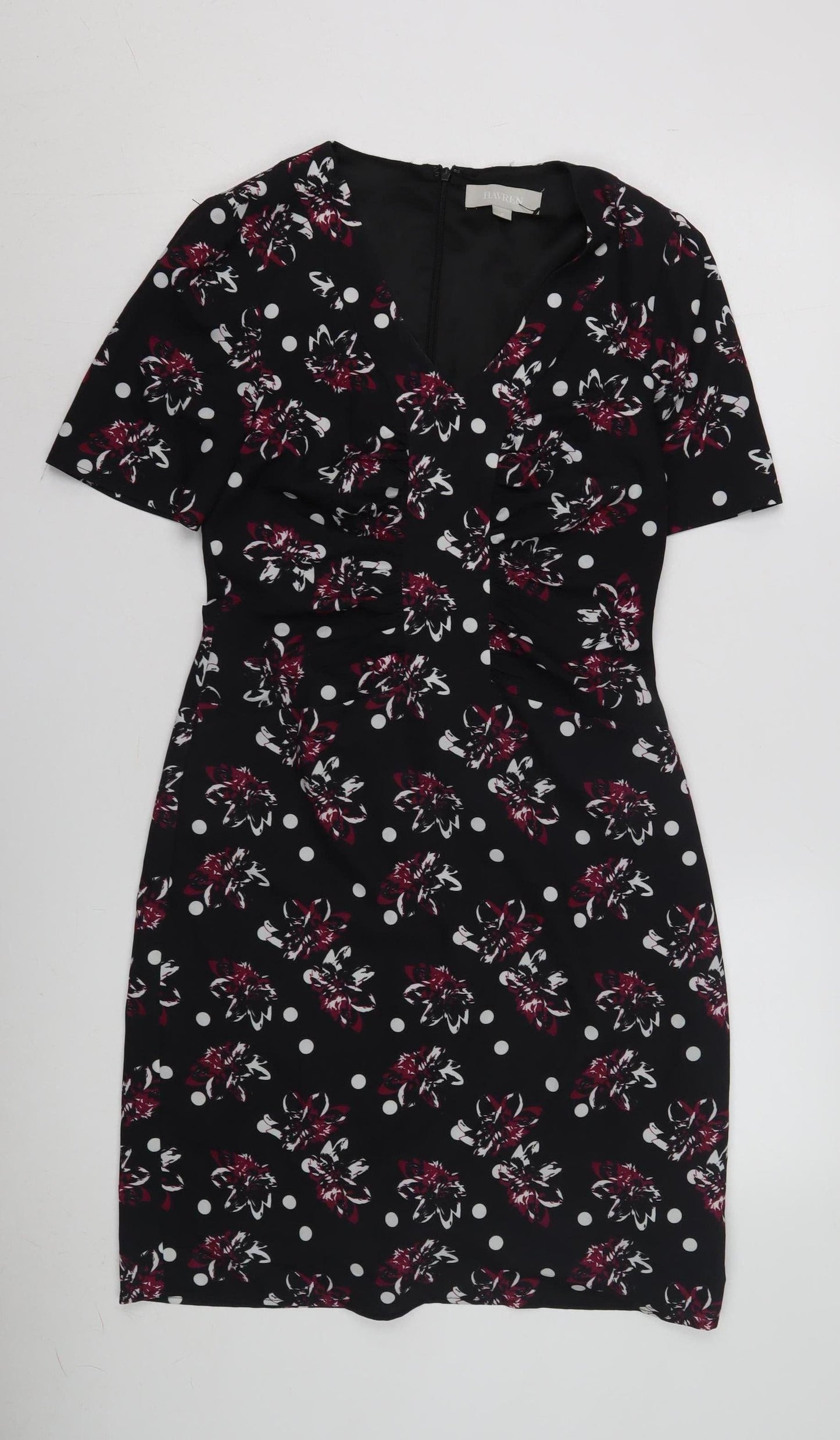 Havren Women's Black Floral Sheath Dress Size 8