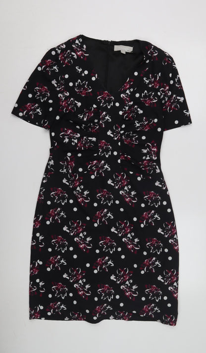 Havren Women's Black Floral Sheath Dress Size 8