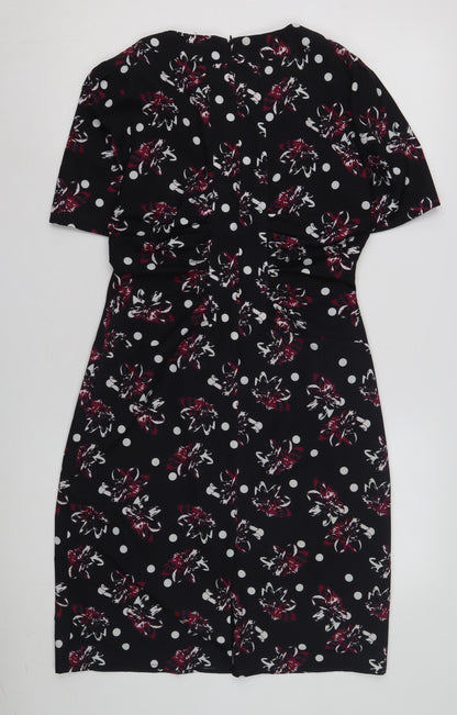 Havren Women's Black Floral Sheath Dress Size 8