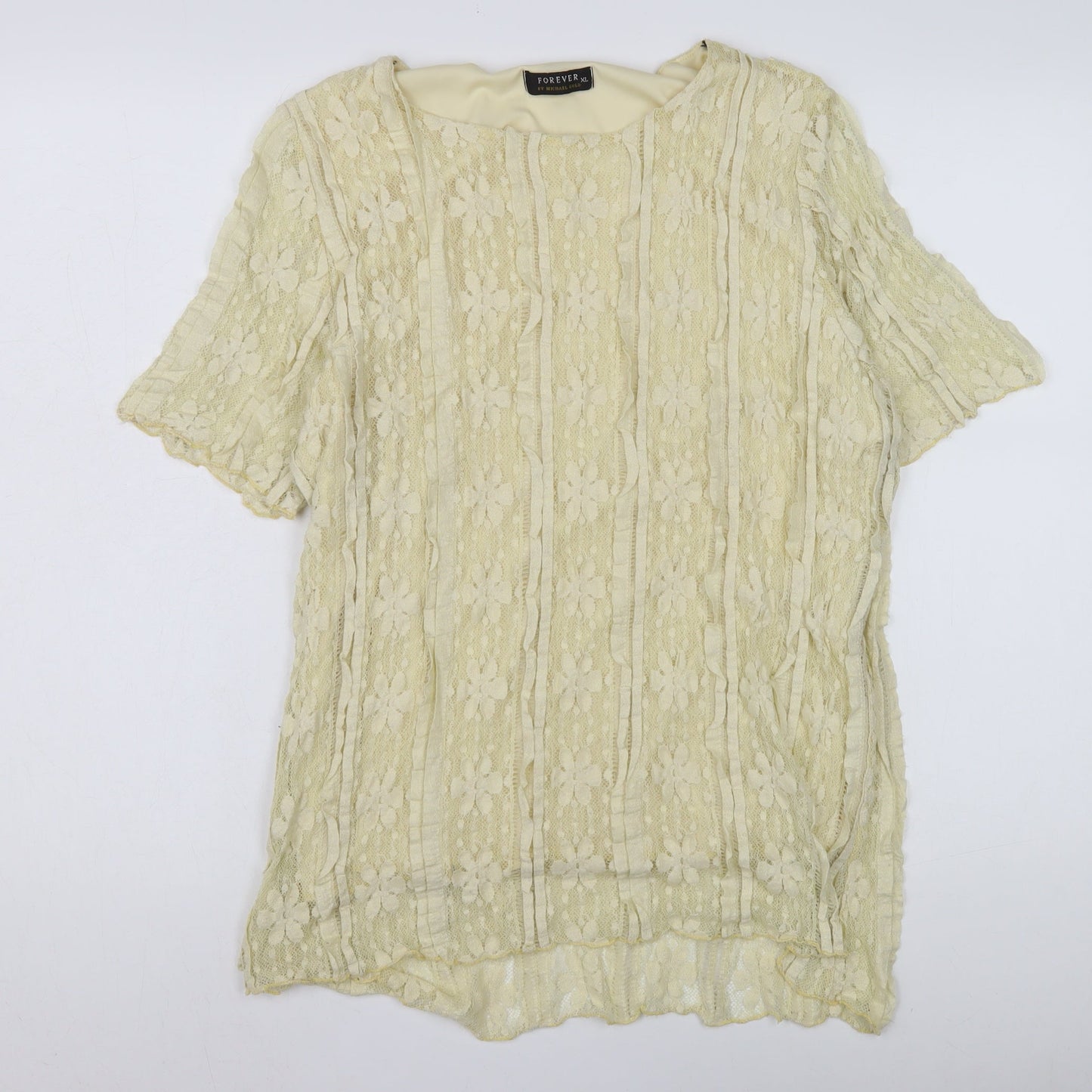 Womens UK Size XL Forever Beige Basic Blouse