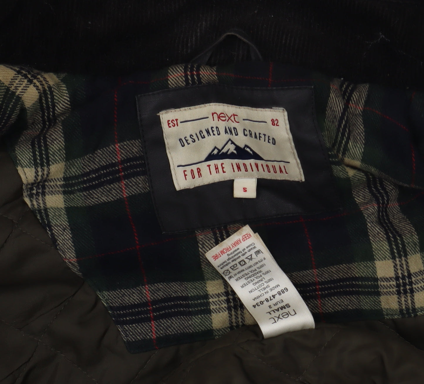 Mens UK Size S NEXT Black Military Jacket