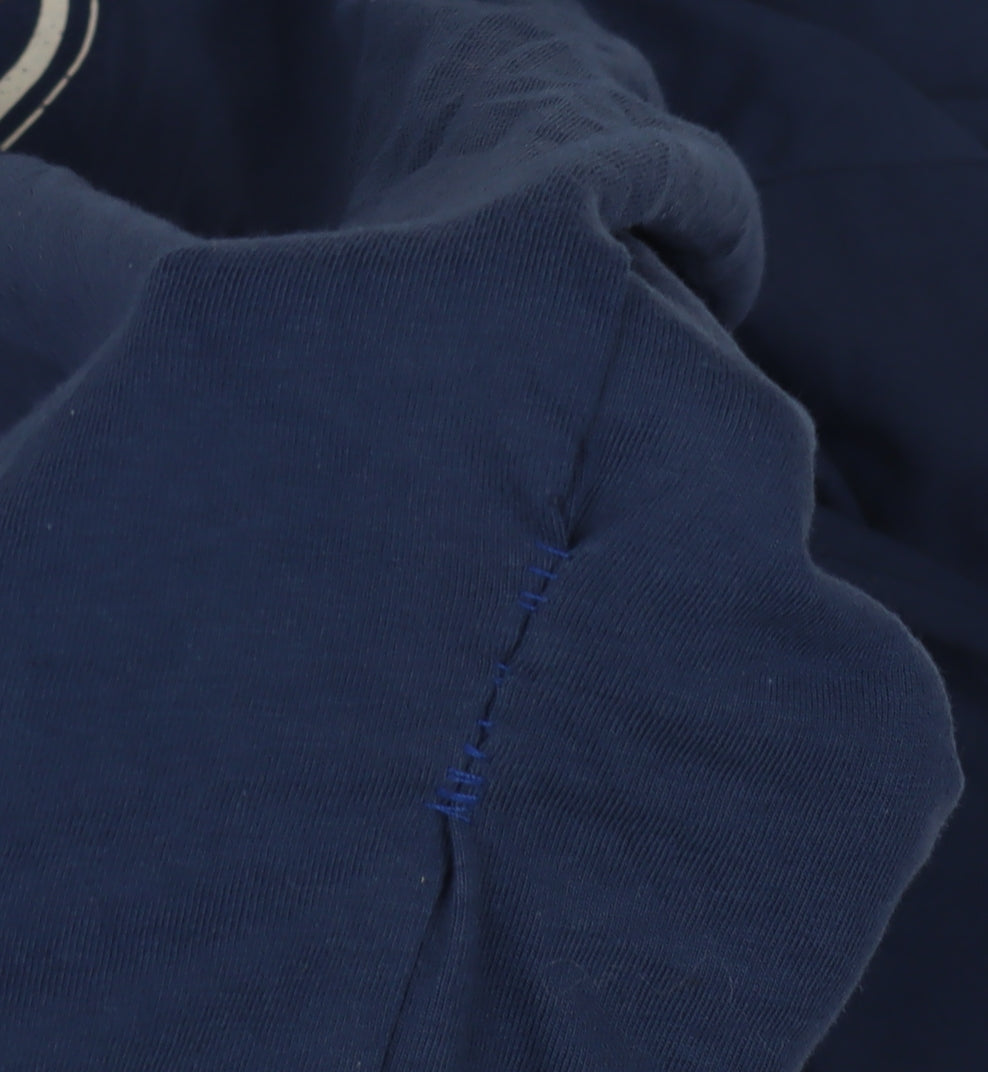 Marks & Spencer Men's Blue Long Sleeve Graphic T-Shirt, M