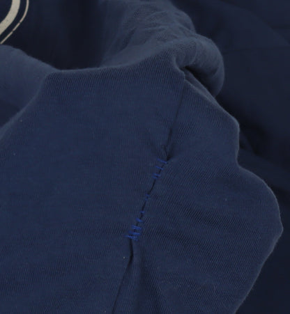 Marks & Spencer Men's Blue Long Sleeve Graphic T-Shirt, M