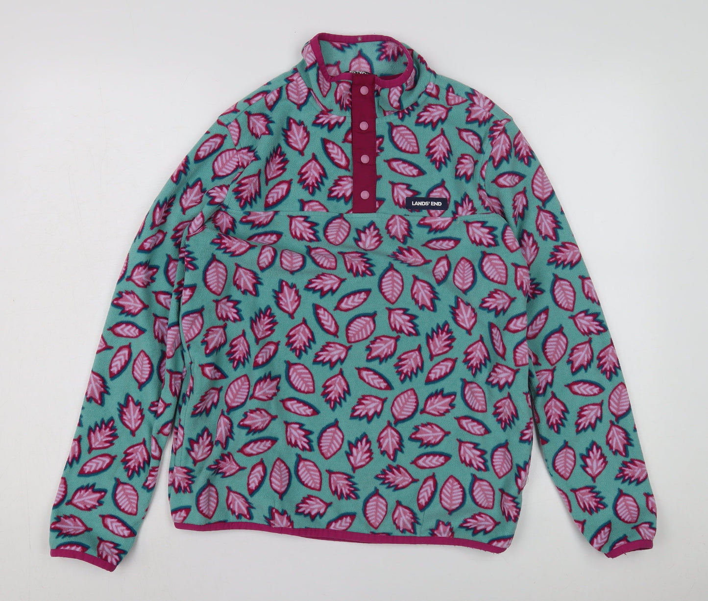 Lands' End Girls Multicoloured XL Henley Fleece Sweatshirt