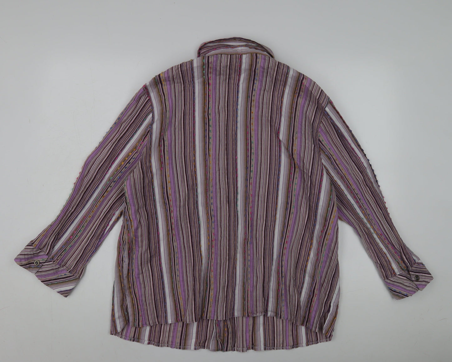 Afibel Women's Multicoloured Striped Button-Up Shirt
