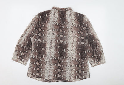 Womens UK Size 14 CC Brown Basic Blouse