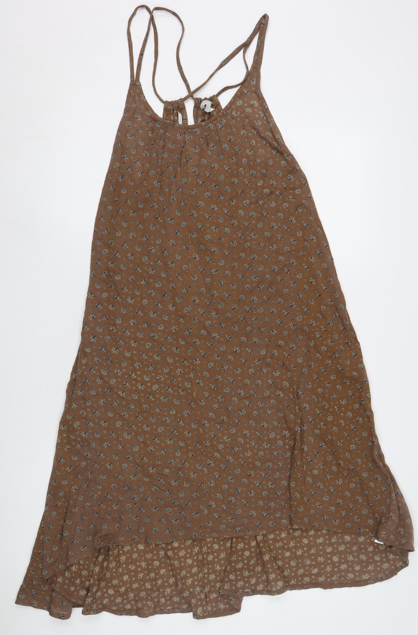 Fat Face Women's Brown Floral Slip Dress Size 12