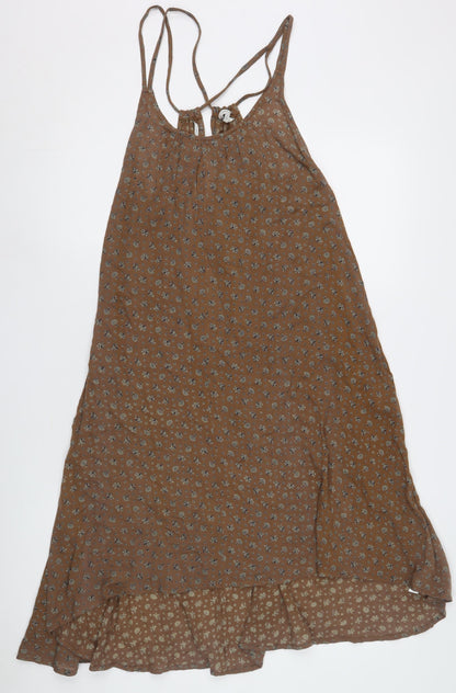 Fat Face Women's Brown Floral Slip Dress Size 12