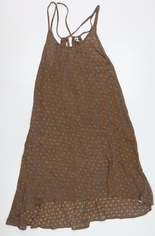 Fat Face Women's Brown Floral Slip Dress Size 12