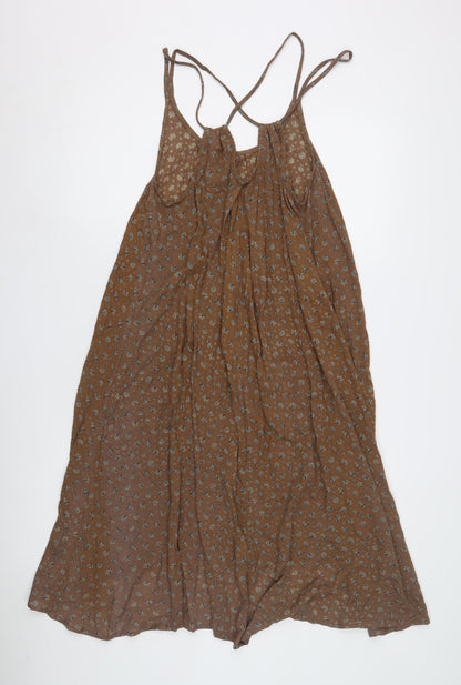 Fat Face Women's Brown Floral Slip Dress Size 12