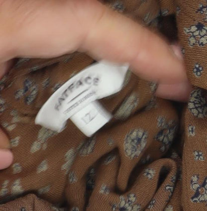 Fat Face Women's Brown Floral Slip Dress Size 12