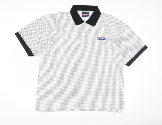Donnay Men's XL Black Check Polo Shirt