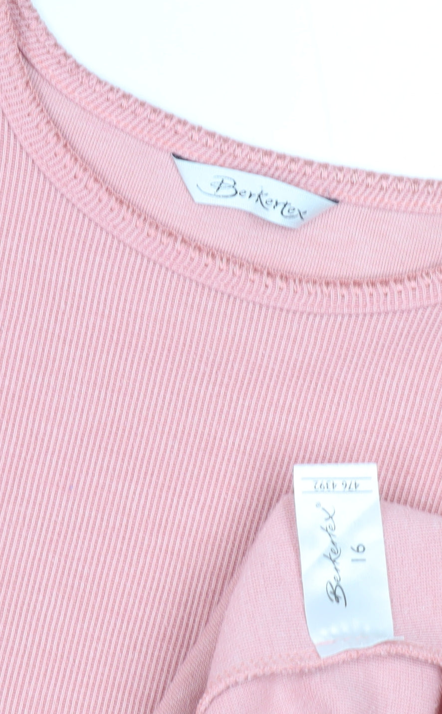 Womens UK Size 16 Berketex Pink Basic T-Shirt