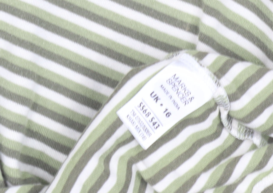Womens UK Size 16 Marks and Spencer Green Basic Polo