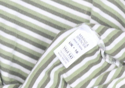 Womens UK Size 16 Marks and Spencer Green Basic Polo