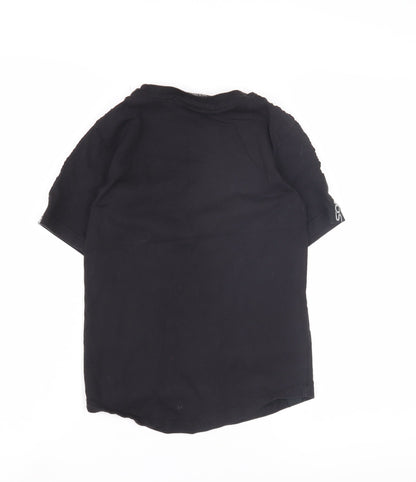 Sonneti Boys Black T-Shirt, 8-10 Years, Regular Fit, Logo Accents