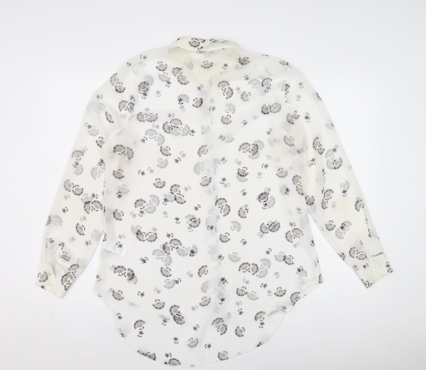 Womens UK Size 14 Limited Edition Ivory Basic Button-Up