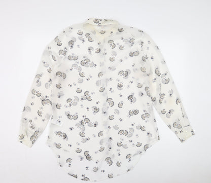 Womens UK Size 14 Limited Edition Ivory Basic Button-Up